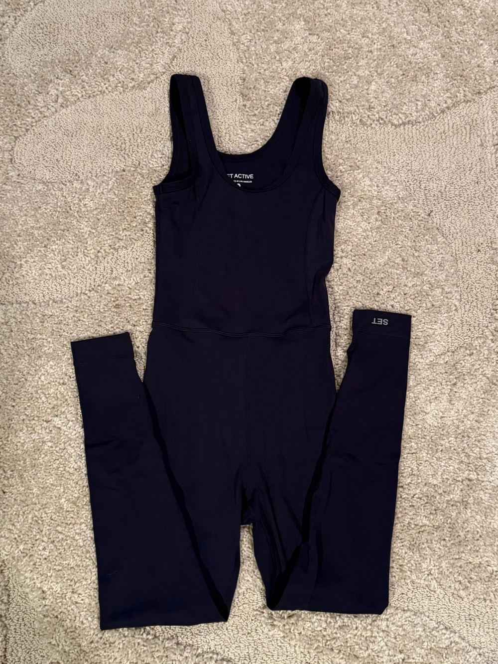 SET Active Navy Blue Racerback Sports Jumpsuit